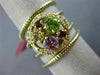 LARGE 2.40CT DIAMOND & AAA MULTI GEM 14KT YELLOW GOLD FLEXIBLE FLOWER SNAKE RING
