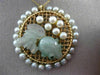 ESTATE LARGE AAA MULTI GEM 14KT YELLOW GOLD 3D CIRCULAR MESH LUCKY FISH PENDANT