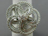 ESTATE MASSIVE 1.34CT ROUND DIAMOND 14K WHITE GOLD 3D OPEN FLOWER COCKTAIL RING