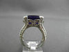 ESTATE LARGE 8.25CTW DIAMOND & AAA AMETHYST 14KT WHITE GOLD 3D COCKTAIL RING