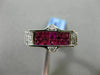 ESTATE 1.82CT DIAMOND & AAA RUBY 18KT WHITE GOLD 3D MULTI SHAPE PYRAMID RING