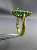 ESTATE LARGE 5.36CT DIAMOND & AAA EMERALD 18K YELLOW GOLD FLOWER ENGAGEMENT RING