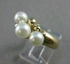 ESTATE 5MM AKOYA SEA PEARL 14KT YELLOW GOLD CLUSTER JOURNEY COCKTAIL RING #21392