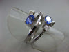 ESTATE WIDE 1.58CT DIAMOND & AAA TANZANITE 14KT WHITE GOLD FLOATING RING #16513