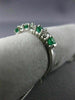 ESTATE .62CT DIAMOND & AAA EMERALD 14KT WHITE GOLD 3D 7 STONE ANNIVERSARY RING