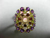 ESTATE 3.73CT DIAMOND & AAA MULTI GEM 14KT YELLOW GOLD 3D OPEN FLOWER FUN RING