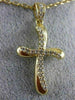 ESTATE LARGE .41CT DIAMOND 18KT YELLOW GOLD 3D WAVE SWIRL CROSS FLOATING PENDANT