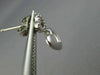 ESTATE .06CT DIAMOND 14KT WHITE GOLD 3D OPEN DOUBLE HEART LOVE HANGING EARRINGS