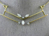 ANTIQUE .40CT DIAMOND 18K WHITE & YELLOW GOLD 3D V SHAPE FLOATING NECKLACE #3635
