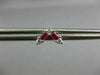 ESTATE .38CT DIAMOND & AAA RUBY 14KT WHITE GOLD V SHAPE BUTTERFLY STUD EARRINGS