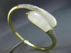 ESTATE WIDE 2.0CT DIAMOND & AAA WHITE QUARTZ 14KT YELLOW GOLD CRISS CROSS BANGLE