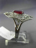 ESTATE EXTRA LARGE 3.05CT DIAMOND & AAA PEAR SHAPE RUBY 14KT WHITE GOLD 3D RING