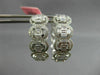 ESTATE LARGE 2.18CT DIAMOND 18KT WHITE GOLD 3D HALO OVAL HUGGIE HANGING EARRINGS