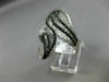 ESTATE MASSIVE 3.18CT WHITE & BLACK DIAMOND 14K WHITE GOLD 3D LEAF COCKTAIL RING