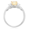 ESTATE 1.37CT WHITE & FANCY YELLOW DIAMOND 18KT TWO TONE GOLD 3D ENGAGEMENT RING