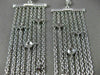 ESTATE LARGE .80CT DIAMOND 14K WHITE GOLD BY THE YARD MULTI ROW HANGING EARRINGS