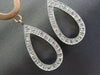 ESTATE LARGE .46CT DIAMOND 14KT WHITE & ROSE GOLD 3D PEAR DROP HANGING EARRINGS