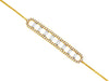 0.37CT DIAMOND 14KT YELLOW GOLD 3D ROUND & BAGUETTE ELONGATED BAR LOVE BRACELET