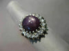 ESTATE MASSIVE 13.5CT DIAMOND & AAA PURPLE STAR SAPPHIRE 14K WHITE GOLD FUN RING