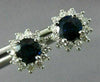 ESTATE 1.99CT DIAMOND & AAA SAPPHIRE 14KT WHITE GOLD FLOWER STUD EARRINGS #26506