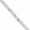ESTATE WIDE .52CT DIAMOND 18KT WHITE GOLD 3D TWO ROW ID LINK MEN'S BRACELET