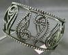 ESTATE WIDE 5.30CT DIAMOND 14K BLACK GOLD 3D FILIGREE MULTI LEAF BANGLE BRACELET
