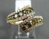 ESTATE WIDE 1.3CT WHITE & FANCY YELLOW DIAMOND 14KT ROSE GOLD ETOILE DOUBLE RING