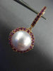 LARGE 1.60CT AAA AMETHYST & PINK SOUTH SEA PEARL 18KT ROSE GOLD HANGING EARRINGS