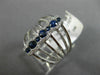 ESTATE WIDE .70CT DIAMOND & AAA SAPPHIRE 14K WHITE GOLD 3D MULTI ROW ETOILE RING