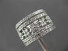 ESTATE WIDE 1.36CT DIAMOND 14KT WHITE GOLD MULTI ROW FLORAL OPEN FUN RING #16803