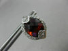ESTATE LARGE 6.80CT DIAMOND & GARNET 14K WHITE GOLD FLOWER POST HANGING EARRINGS