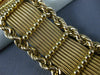 ANTIQUE WIDE AND LONG 14KT YELLOW GOLD 3D ROPE CLASSIC WEAVE MESH BRACELET #1924