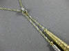 ESTATE .13CT DIAMOND 14K WHITE & YELLOW GOLD MESH LARIAT ELONGATED LOVE NECKLACE