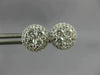ESTATE LARGE .92CT DIAMOND 18KT WHITE GOLD 9mm CLUSTER ROUND HALO STUD EARRINGS