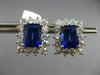 ESTATE EXTRA LARGE 8.30CT DIAMOND & TANZANITE 18KT WHITE GOLD HALO STUD EARRINGS