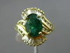 ESTATE 1.47CT DIAMOND & AAA EMERALD 14K YELLOW GOLD 3D OVAL SWIRL BALLERINA RING