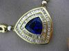 ESTATE MASSIVE 14.87CT DIAMOND & AAA TANZANITE 18K YELLOW GOLD TRILLION NECKLACE