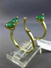 ESTATE LARGE 1.40CT DIAMOND & AAA EMERALD 14KT YELLOW GOLD DOUBLE PEAR FUN RING