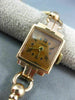ANTIQUE WIDE LUSSERNA 14KT ROSE GOLD CLASSIC SQUARE SWISS LADIES WATCH #501
