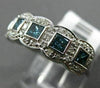ESTATE WIDE 1.17CT WHITE & BLUE DIAMOND 14KT WHITE GOLD SQUARE ANNIVERSARY RING