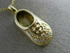 ESTATE .10CT DIAMOND 14KT YELLOW GOLD HANDCRAFTED UNISEX BABY SHOE PENDANT 21947