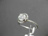 ESTATE 1.17CT ROUND DIAMOND 14KT WHITE GOLD HALO 3D SOLITAIRE ENGAGEMENT RING