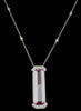 LARGE 21.02CT DIAMOND & AAA KUNZITE 18KT WHITE GOLD EMERALD CUT & ROUND NECKLACE