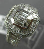 ESTATE LARGE 1.92CT ROUND & BAGUETTE DIAMOND 18K WHITE GOLD OCTAGON PROMISE RING