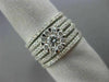 WIDE 1.61CT DIAMOND 18KT WHITE GOLD 3D FLOWER SEMI ETERNITY MULTI ROW LOVE RING