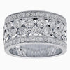 ESTATE WIDE 1.22CT DIAMOND 18KT WHITE GOLD MULTI ROW BRILLIANT ANNIVERSARY RING