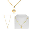 .18CT DIAMOND 14KT YELLOW GOLD ROUND CLASSIC CROSS CIRCULAR TOGGLE FUN NECKLACE