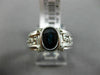 ESTATE 1.39CT DIAMOND & AAA SAPPHIRE 14K WHITE GOLD 3D GREEK KEY ENGAGEMENT RING