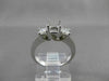 ESTATE .36CT DIAMOND 14KT WHITE GOLD 3 STONE SEMI MOUNT ENGAGEMENT RING #18608