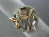 ESTATE .93CT DIAMOND 14KT WHITE YELLOW & ROSE GOLD 3D CIRCLE BUTTERFLY FUN RING